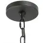 LALUZ Industrial Drum Chandeliers Farmhouse Pendant Hanging Vintage Lighting Fixture for Dining Room, 16”Width, Oil Black & Wood Finish