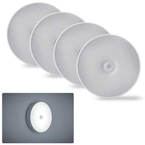 Sensor Led Night Light USB Charging Human Body Induction Night Lights 9 Led White Stick-Anywhere Wall Light Step Light Stair Light for Bedroom,Bathroom,Cabinet,Kitchen,Hallway,Entrance (9LED White)