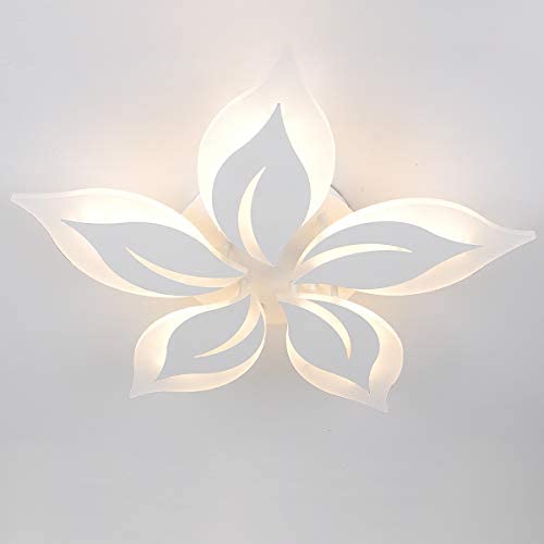 Garwarm Modern Ceiling Light, 23.6” LED Flower Shape Design Dimmable Chandelier Flush Mount Ceiling Lights Fixture for Living Room Bedroom 50W