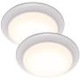 Gruenlich LED Flush Mount Ceiling Lighting Fixture, 9 Inch Dimmable 15.5W 1050 Lumen, Aluminum Housing Plus PC Cover, ETL and Damp Location Rated, 2-Pack (White Finish-3000K)