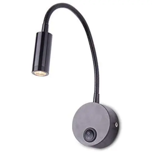 Gooseneck Wired Wall-Mounted Light Sconce - ELINKUME Flexible Arm Hose Wall Sconce, Wired LED Wall Lamp with ON/Off Switch for Bedside Windowsill Sofa Reading Light Book Light Night Light (Black) Gooseneck Wired Wall-Mounted Light Sconce - ELINKUME Flexible Arm Hose Wall Sconce, Wired LED Wall Lamp with ON/Off Switch for Bedside Windowsill Sofa Reading Light Book Light Night Light (Black)