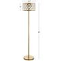 JONATHAN Y JYL9000A Elizabeth 60'' Crystal/Metal LED Floor Lamp, Contemporary, Transitional for Bedroom, Living Room, Brass Gold