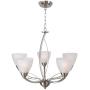 Lucidce Contemporary 5-Light Chandeliers Brushed Nickel Finish,Alabaster Glass Shades Hanging Pendant Lighting Fixture for Living Room, Dining Room, Kitchen