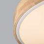 Jiuzhuo Modern Minimalist LED Drum Shaped Wood & Metal & Acrylic 1-Light Flush Mount Ceiling Light Fixture (Medium, White)