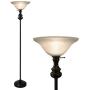 Oneach Modern Shirley Torchiere Floor Lamp for Living Room 150-Watt 71.5-Inch Floor Light with Frosted Glass Shade for Bedroom and Reading