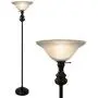 Oneach Modern Shirley Torchiere Floor Lamp for Living Room 150-Watt 71.5-Inch Floor Light with Frosted Glass Shade for Bedroom and Reading