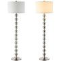 WINGBO 63” Modern Floor Lamp with 11 Stacked Ball Contemporary Silver Metal Standing Lamp for Bedrooms, Living Room, Office, Reading Mercury Silver