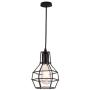 Qamra Iron Art Pendant Lighting, Vintage Industrial Farmhouse Geometry Cage Hanging Ceiling Light Fixtures for Kitchen Island Dining Room Living Room Hallway Bedroom Entryway (Black)