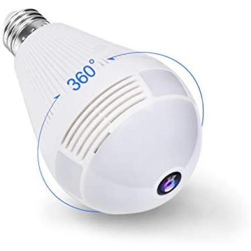 1080P Smart Bulb Security Camera, 360 Degree Panoramic 2.4G WiFi Camera Indoor/Outdoor Wireless Video Surveillance IP Camera for Baby/Pet Monitor with Night Vision, Two Way Audio, Montion Detection 1080P Smart Bulb Security Camera, 360 Degree Panoramic 2.4G WiFi Camera Indoor/Outdoor Wireless Video Surveillance IP Camera for Baby/Pet Monitor with Night Vision, Two Way Audio, Montion Detection