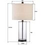 Maxax Table Lamps Set of 2 Glass Nightstand Lamp with Oatmeal Fabric Shade for Living Room Bedroom,Black Finish