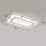 LITFAD Rectangular LED Flush Light Minimalist Acrylic Ultrathin Ceiling Lamp 35.5'' Length, Modern Pandent Light for Dinning Room Bedroom Living Room, Warm Light