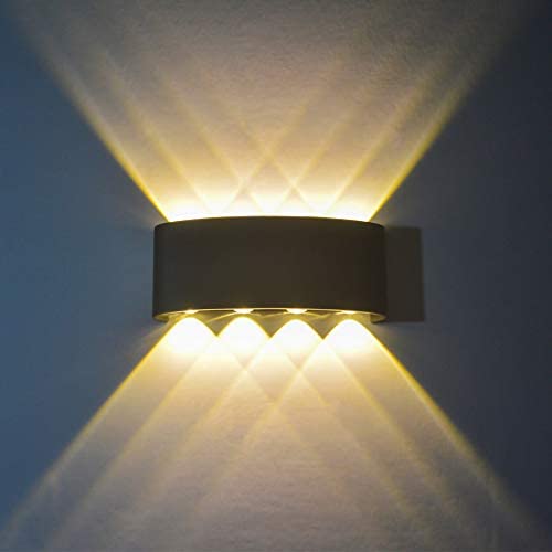 HONPHIER 8W Wall Sconce IP65 Waterproof Wall Light Large Power LED Bright Wall Lamps up and Down Wall Wash Light for Outdoor Indoor Living Room Bedroom Door Garden, Black-Warm White HONPHIER 8W Wall Sconce IP65 Waterproof Wall Light Large Power LED Bright Wall Lamps up and Down Wall Wash Light for Outdoor Indoor Living Room Bedroom Door Garden, Black-Warm White