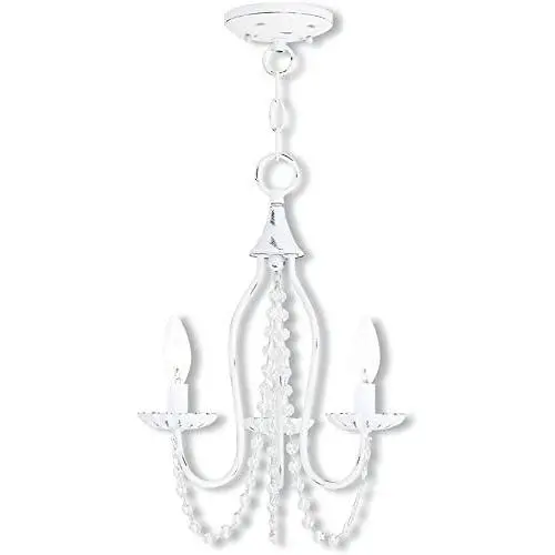 Aero Snail 3-Light Vintage Antique Mini Candle Chandelier Wrought Iron Crystal Ceiling Pendant Fixture Lamp for Dining Room Bathroom Foyer Livingroom,White Aero Snail 3-Light Vintage Antique Mini Candle Chandelier Wrought Iron Crystal Ceiling Pendant Fixture Lamp for Dining Room Bathroom Foyer Livingroom,White