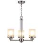 Doraimi 3 Light Chandelier Lighting with Hollow Lamp Cup+Brushed Nickel Finish,Modern and Concise Style Ceiling Light Fixture with Frosted Glass Shade for Foyer, Dining Room, Living Room, Family Room