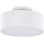 Ceiling Light Modern Stripe Fabric Pendant Light Shade Flush Mount, Large White Drum Lampshade, Round Pendant Lamp, for Bedroom Living Room, Flush Chrome Matt, 3 Bulb, E26 Ceiling Light Modern Stripe Fabric Pendant Light Shade Flush Mount, Large White Drum Lampshade, Round Pendant Lamp, for Bedroom Living Room, Flush Chrome Matt, 3 Bulb, E26