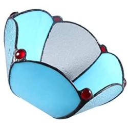 Tiffany Table Lamp Cover Colored Glass Lamp Shade Mediterranean Style Lampshade for Table Lamp Bedroom Dining Room (026)