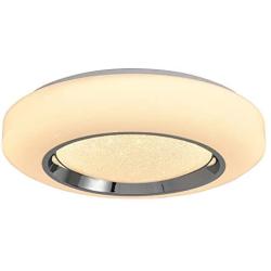 Smart LED Ceing Light Contemporary 20-Inch Flush Mount Fixture with Remote Control 3960LM Auffel Modern Dimmable Surface Round Close to Ceiling Lights for Bedroom Kitchen Dining Room (3000K-6000K)