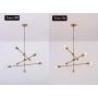 Sputnik Chandelier 6 Lights,Gold Pendant Light Fixture,Industrial Brass Ceiling Lighting for Dining Room Kitchen Island Bedroom Hallway