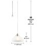 Globe Electric Amaris 1-Light Plug-In Pendant, Brushed Steel Finish, Frosted White Shade, 15ft Clear Cord, In-Line On/Off Switch 64413, 8.5''