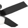 Hunter Dempsey Low Profile Indoor / Outdoor Ceiling Fan with LED Light and Remote Control, 44'', Matte Black