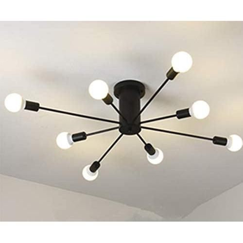 RUXUE Modern Flush Mount Ceiling Light Metal Art Industrial Ceiling Light 10 Lights Black Painted Finish for Dining Room Bedroom Kitchen Livingroom Hallway Restaurant Warehouse Barn (Black) RUXUE Modern Flush Mount Ceiling Light Metal Art Industrial Ceiling Light 10 Lights Black Painted Finish for Dining Room Bedroom Kitchen Livingroom Hallway Restaurant Warehouse Barn (Black)
