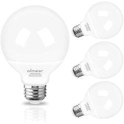 G25 Globe LED Bulbs,Vanity Light Bulb 60 Watt Equivalent Comzler Bathroom Light Bulbs 5000K Daylight 900LM Makeup Mirror Light for Bedroom E26 Medium Screw Base,9W Non-dimmable,Pack of 4