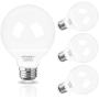 G25 Globe LED Bulbs,Vanity Light Bulb 60 Watt Equivalent Comzler Bathroom Light Bulbs 5000K Daylight 900LM Makeup Mirror Light for Bedroom E26 Medium Screw Base,9W Non-dimmable,Pack of 4