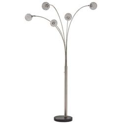 Signature Design by Ashley - Winter Arc Lamp - Floor Lamp - Modern Design - Silver