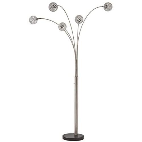 Signature Design by Ashley - Winter Arc Lamp - Floor Lamp - Modern Design - Silver