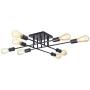 Oldiron 8 Light Black Sputnik Chandelier,Mid Century Semi Flush Mount Ceiling Light Industrial Antique Style Lighting Fixture for Kitchen Hallway Dining Room Living Room Foyers Bedroom