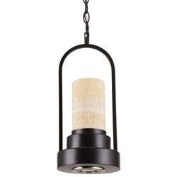 Alice House 15.4''H Pendant Lights with Marble Shade, Brown Finish, Farmhouse Island Lights for Dining Room, Kitchen, Restaurants and Cafe Shops AL9051-P1