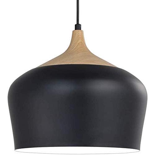 Modern Pendant Light with LED Bulb, Wood Pattern Metal Shade Adjustable Farmhouse Ceiling Hanging Pendant Light Fixtures Adjustable for Kitchen Island Dining Room Living Room Hallway Modern Pendant Light with LED Bulb, Wood Pattern Metal Shade Adjustable Farmhouse Ceiling Hanging Pendant Light Fixtures Adjustable for Kitchen Island Dining Room Living Room Hallway