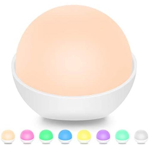 Night Lights for Kids, Tensun Desk Lamp Dimmable RGB Eight Colors + Three Gear Brightness Silicone Baby Nightlight Built-in 1500mAh Battery USB Rechargeable Bedroom Touch Light for Working, Reading