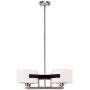 Quartet Brushed Nickel Pendant Chandelier 28'' Wide Modern Dark Mocha Wood Off White Fabric 4-Light Fixture for Dining Room House Island Entryway Bedroom Living Room - Possini Euro Design