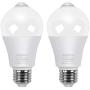 Motion Sensor Light Bulbs, Aukora 12W (100-Watt Equivalent) E26 Motion Activated Dusk to Dawn Security Light Bulb Outdoor/Indoor for Front Door Porch Garage Basement Hallway Closet(Cold White 2 Pack)
