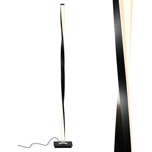 Brightech Helix - Modern LED Floor Lamp for Living Room Bright Lighting - Get Compliments: Unique, 48'' Tall Light for Bedrooms, Offices - Dimmable, Contemporary Indoor Pole Lamp - Black