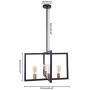OYIPRO Modern Dining Room Pendant Light, 4 Lights Industrial Kitchen Island Lighting Fixtures Hanging Ceiling Frame Brass Chandelier Farmhouse Black