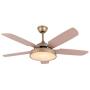 TFCFL 52'' Tropicalfan Ceiling Fan Chandelier with Remote Control and 5 Reversible Blades LED Dimmable Fan Modern and Simple Light Dimmable Timing for Home Decoration Living Room Bedroom,Champagne Gold