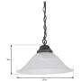 Design House 517664 Millbridge Traditional 1 Indoor Hanging Swag Light with Alabaster Glass Shade for Living Dining Room Bar Area, Oil Rubbed Bronze