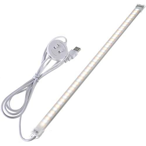 LULUAN Dimmable Under Cabinet Lighting, Portable USB Reading Strips Craft Light Eye-care LED Desk Reading Lamp Light Great for Craft Table, Pianos, Music Stands, Kitchen, Wardrobe,Shelf,Drawer (White)
