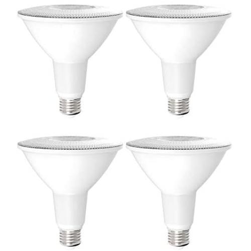 Sunco Lighting 4 Pack PAR38 LED Bulb, Dusk-to-Dawn + Radar Motion, 15W=120W, 4000K Cool White, 1050 LM, Indoor/Outdoor, Photocell + Motion Sensor, Security Spotlight - UL