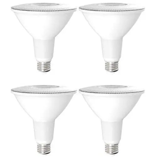 Sunco Lighting 4 Pack PAR38 LED Bulb, Dusk-to-Dawn + Radar Motion, 15W=120W, 3000K Warm White, 1050 LM, Indoor/Outdoor, Photocell + Motion Sensor, Security Spotlight - UL