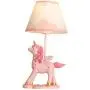 LITFAD Modern Bedside Table Lamp Girl Bedroom Unicorn Desk Light Resin 1 Light Animal Pink LED Reading Lamp with Plug in Cord for Bedroom Kids Room Office - Leaf