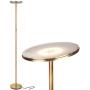 Brightech Sky LED Torchiere Super Bright Floor Lamp - Contemporary, High Lumen Light for Living Rooms & Offices - Dimmable, Indoor Pole Uplight for Bedroom Reading - Gold Brass