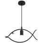 KIICN Chandelier Pendant Lighting Holder, Adjustable Hanging Light Fixtures Fish-Shaped Iron Lamp Holder Farmhouse Pendant Light E27 Base for Kitchen Island Dining Room Living Room Hotel Black