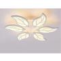 LITFAD 6-LED Leaf Design Dimmable Semi Flush Ceiling Light Nordic Style Acrylic Ceiling Flush Mount Modern Stepless Dimming Ceiling Lamp Pandent Light for Dinning Room Bedroom Living Room