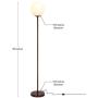 Brightech Luna - Frosted Glass Globe Floor Lamp - Mid Century Modern Standing Lighting for Living Rooms, Gets Compliments - Indoor Pole Light for Bedroom & Office - with LED Bulb- Oil Brushed Bronze