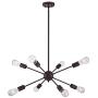 VINLUZ 8 Light Sputnik Chandelier Oil Rubbed Bronze Ceiling Light Fixtures Industrial Pendant Lights Modern Chandelier Lighting Kitchen Bathroom Dining Room Bed Room Hallway