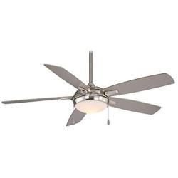 Minka-Aire F534L-BN Lun-Aire With Light 54 Inch Ceiling Fan with Integrated 17W LED Light in Brushed Nickel Finish