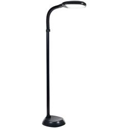 Baltoro LED Floor Lamp - Soft White Reading Light - Built-in Step Dimmer -Adjustable Head Pivots in Any Direction Save Energy 12 Watts - Black Color - SL5758BL